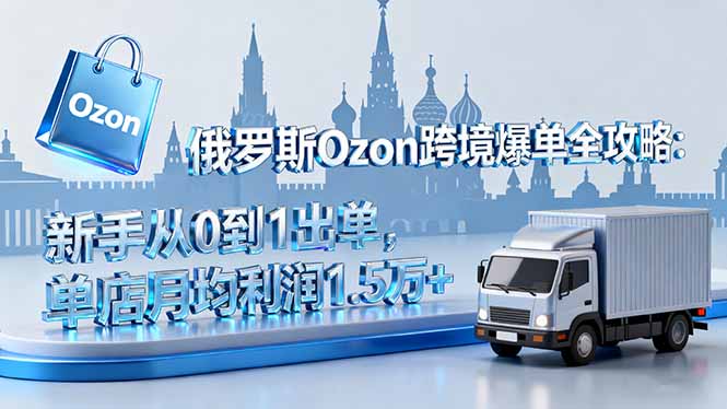 俄罗斯Ozon跨境爆单全攻略：新手从0到1出单，单店月均利润1.5万+-副业宝典