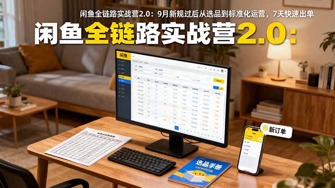闲鱼全链路实战营2.0：9月新规过后从选品到标准化运营，7天快速出单-副业宝典