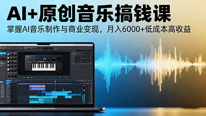 AI+原创音乐搞钱课：掌握AI音乐制作与商业变现，月入6000+低成本高收益-副业宝典