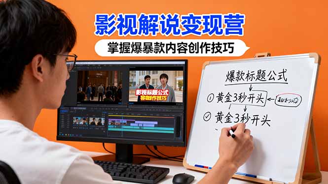 影视解说变现营：通过30+实战案例爆款内容创作技巧，掌握影视解说盈利密码-副业宝典