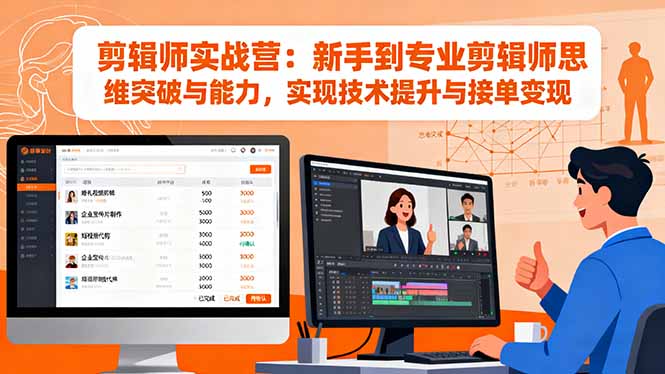 剪辑师实战营：新手到专业剪辑师思维突破与能力，实现技术提升与接单变现-副业宝典