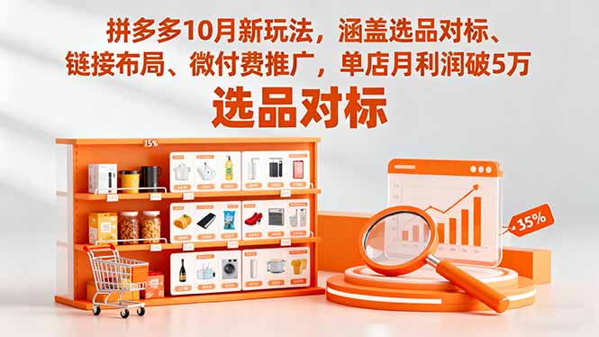 拼多多10月新玩法，涵盖选品对标、链接布局、微付费推广，单店月利润破5万-副业宝典