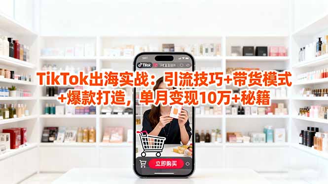 「TikTok出海实战」引流技巧+带货模式+爆款打造，单月变现10万+秘籍-副业宝典