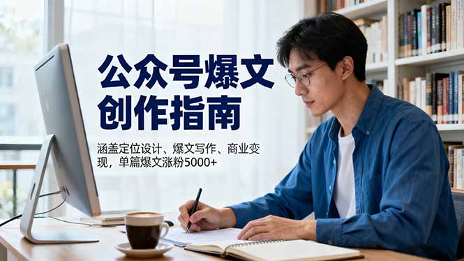 公众号爆文创作指南，涵盖定位设计+爆文写作+商业变现，单篇爆文涨粉5000+-副业宝典