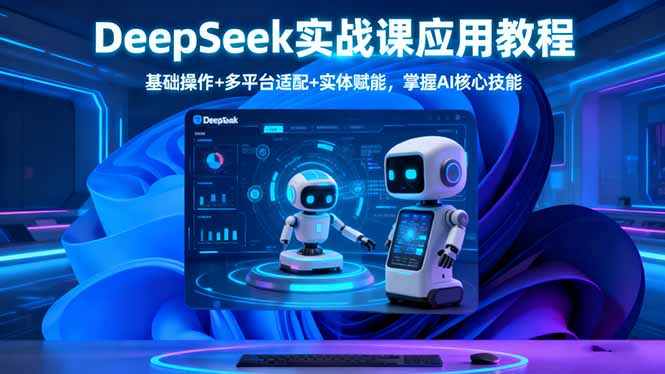 DeepSeek实战课应用教程、基础操作+多平台适配+实体赋能，掌握AI核心技能-副业宝典