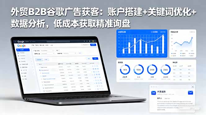 外贸B2B 谷歌广告获客：账户搭建+关键词优化+数据分析 低成本获取精准询盘-副业宝典