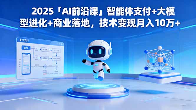 2025「AI前沿课」智能体支付+大模型进化+商业落地，技术变现月入10万+-副业宝典