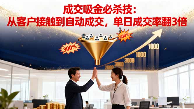 吸金成交营销必杀技：从客户接触到自动成交，单日成交率翻3倍-副业宝典