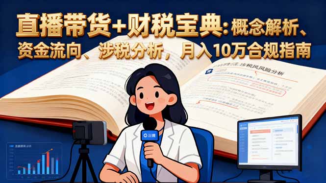 直播带货+财税宝典：概念解析、资金流向、涉税分析，月入10万合规指南-副业宝典