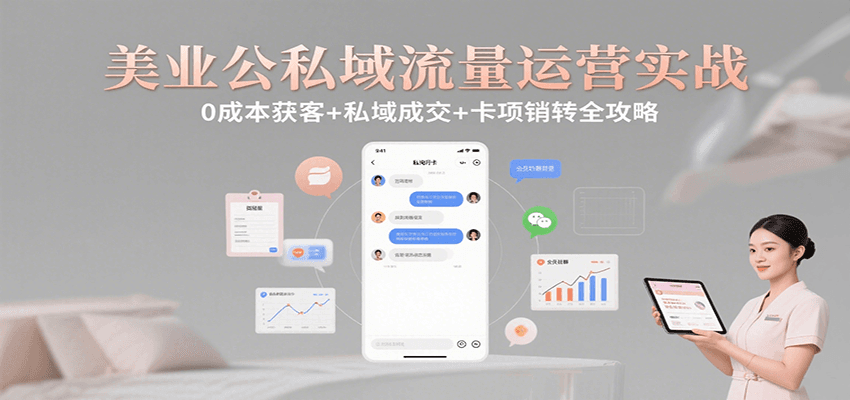 美业公私域流量运营实战：0成本获客+私域成交+卡项销转全攻略-副业宝典