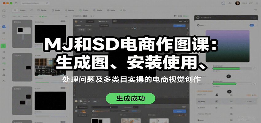 MJ和SD电商作图课：生成图、安装使用、处理问题及多类目实操的电商视觉创作-副业宝典