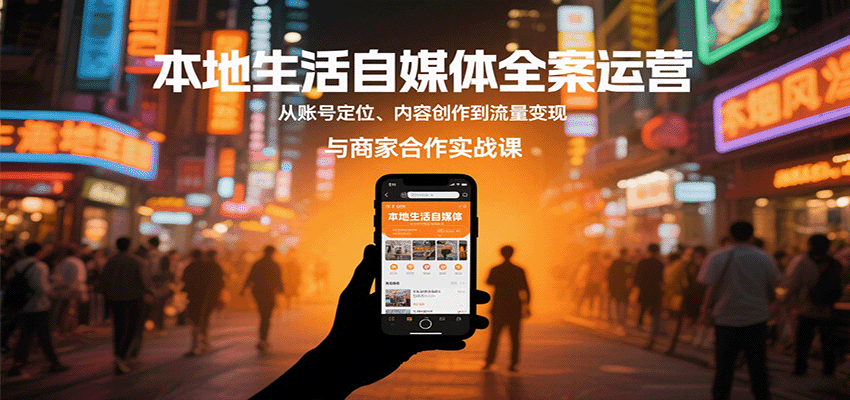本地生活自媒体全案运营，从账号定位、内容创作到流量变现与商家合作实战课-副业宝典