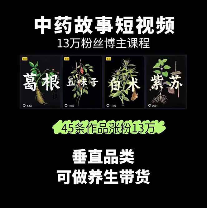 图片[2]-中药文化赛道：溯源故事开发，AI工具实战，平台运营，全方位解锁中医流量变现新路径-副业宝典