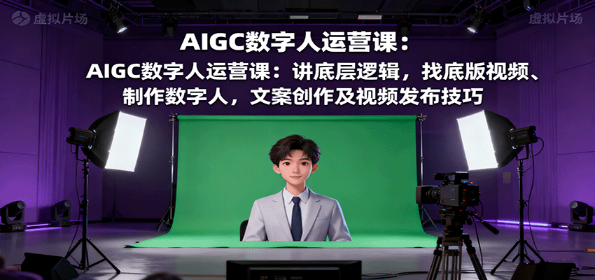 AIGC数字人运营课：讲底层逻辑，找底版视频、制作数字人，文案创作及视频发布技巧-副业宝典