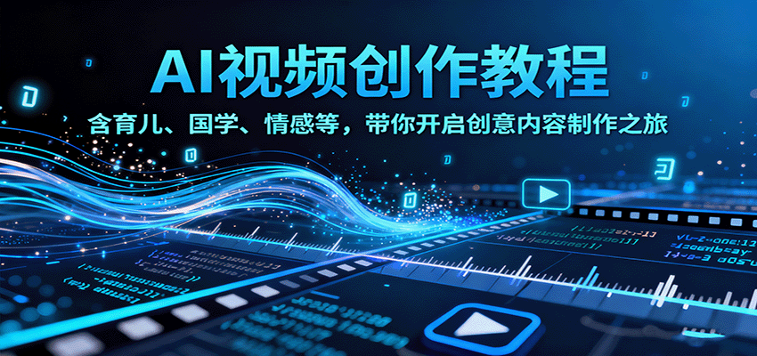 AI视频创富课，含育儿、国学、情感等，带你开启创意内容制作之旅-副业宝典