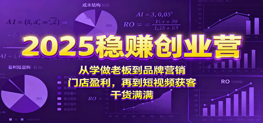 2025稳赚创业营：从学做老板到品牌营销、门店盈利，再到短视频获客，干货满满-副业宝典