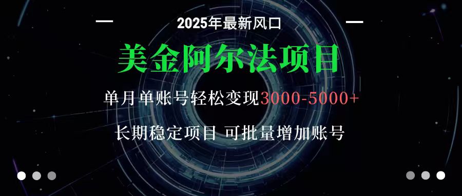美金阿尔法项目：一部手机每天只需10分钟，轻松稳定赚美元-副业宝典