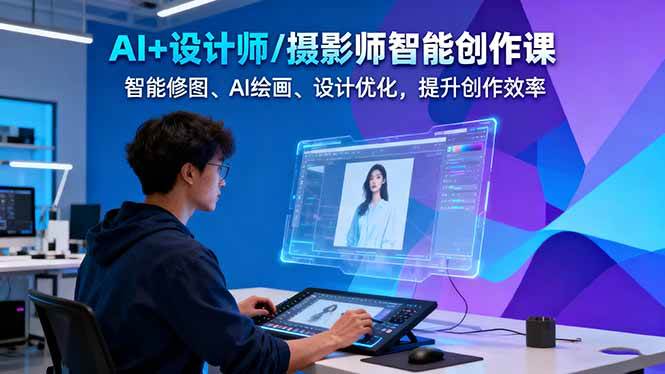 AI+设计师/摄影师智能创作课：智能修图、AI绘画、设计优化，提升创作效率-副业宝典