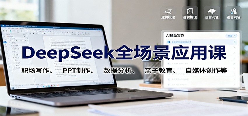 DeepSeek全场景应用课：职场写作、 PPT制作、数据分析、亲子教育、自媒体创作等-副业宝典