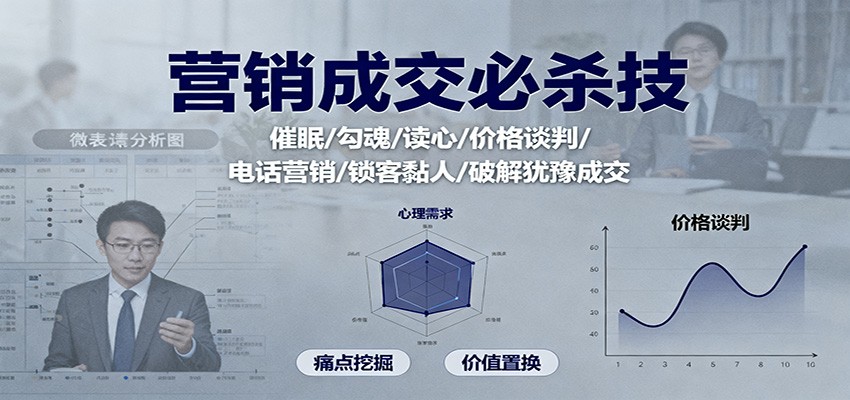 营销成交必杀技：催眠/勾魂/读心/价格谈判/电话营销/锁客黏人/破解犹豫成交-副业宝典