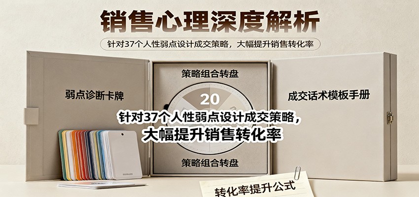 销售心理深度解析：针对37个人性弱点设计成交策略，大幅提升销售转化率！-副业宝典