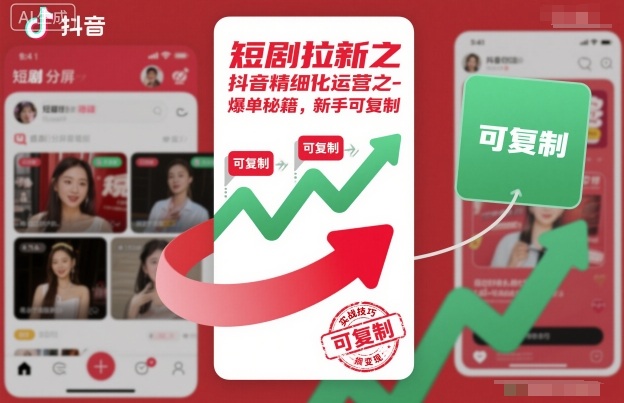 短剧拉新之抖音精细化运营之爆单秘籍，新手可复制-副业宝典