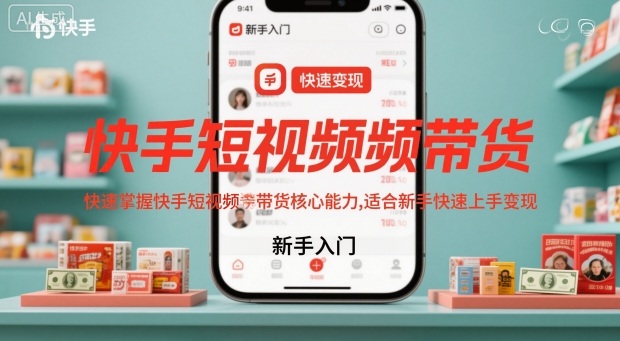 快手短视频带货，快速掌握快手短视频带货核心能力，适合新手快速上手变现-副业宝典