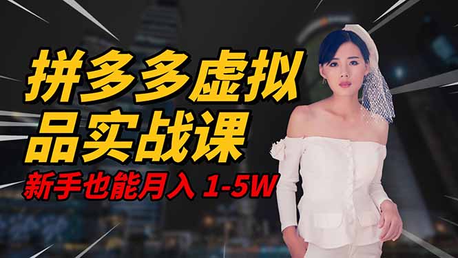 2025 拼多多虚拟品系统实战课，轻资产项目，可矩阵开工作室，新手也能…-副业宝典