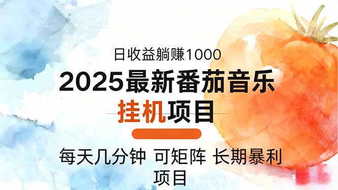 2025年最新番茄音乐人挂机项目，每天几分钟，月入1000＋，可矩阵，一台…-副业宝典