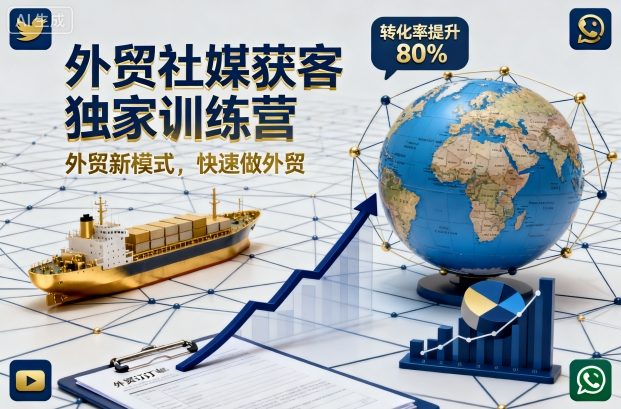 外贸社媒获客独家训练营，外贸新模式，快速做外贸(更新)-副业宝典
