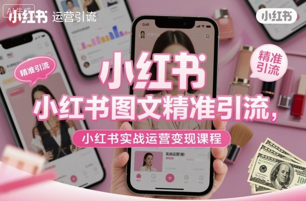小红书图文精准引流，小红书实战运营变现课程-副业宝典