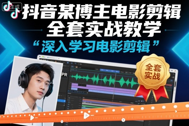 抖音某博主电影剪辑全套实战教学，深入学习电影剪辑-副业宝典