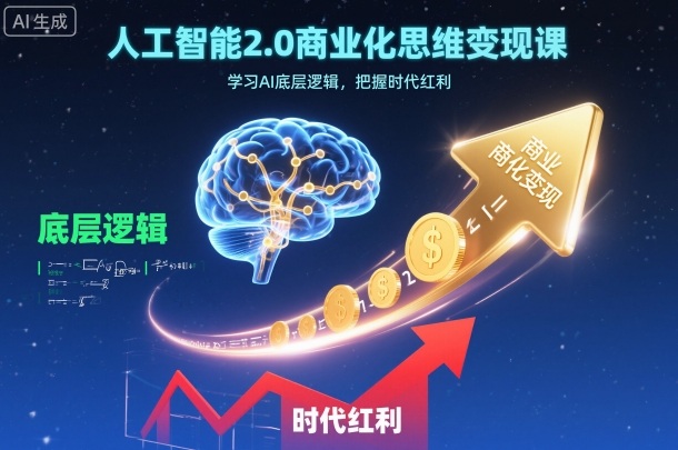 人工智能2.0商业化思维变现课，学习AI底层逻辑，把握时代红利-副业宝典