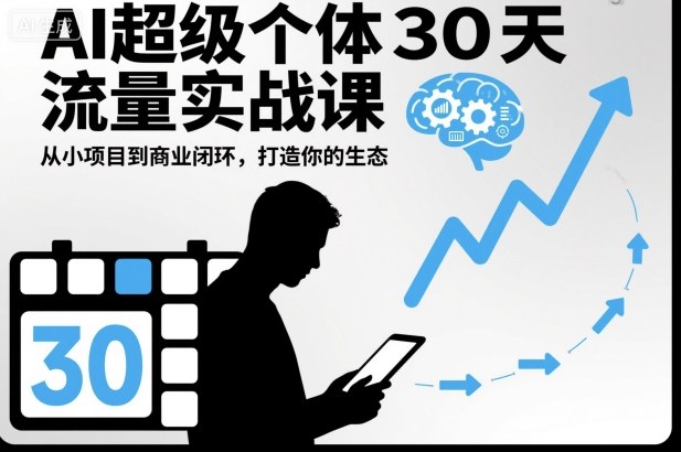 AI超级个体30天流量实战课，从小项目到商业闭环，打造你的生态-副业宝典