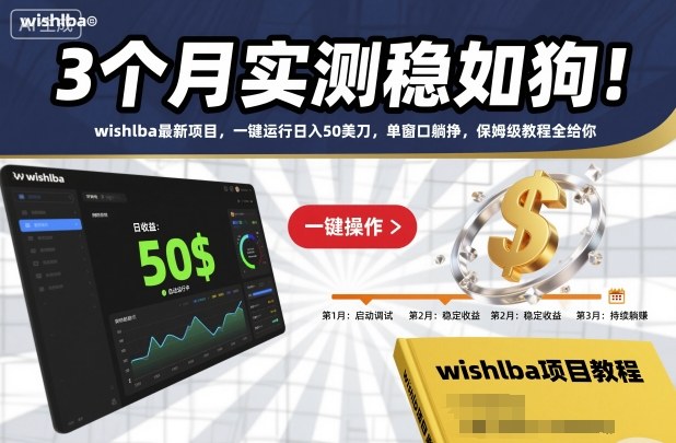 3个月实测稳如狗！wishlba最新项目，一键运行日入50美刀，单窗口躺挣，保姆级教程全给你【揭秘】-副业宝典