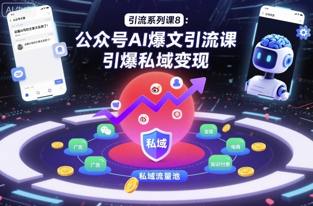 引流系列课8：公众号AI爆文引流课，引爆私域变现-副业宝典