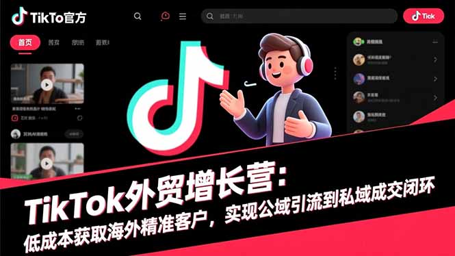 TikTok外贸增长营：低成本获取海外精准客户，实现公域引流到私域成交闭环-副业宝典