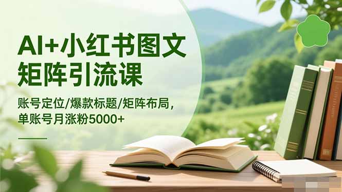 AI+小红书图文矩阵引流课：账号定位/爆款标题/矩阵布局/单账号月涨粉5000+-副业宝典