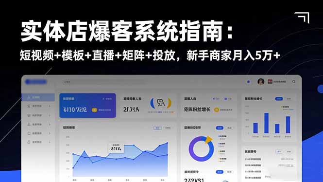 实体店爆客系统指南：短视频+模板+直播+矩阵+投放，新手商家月入5万+-副业宝典