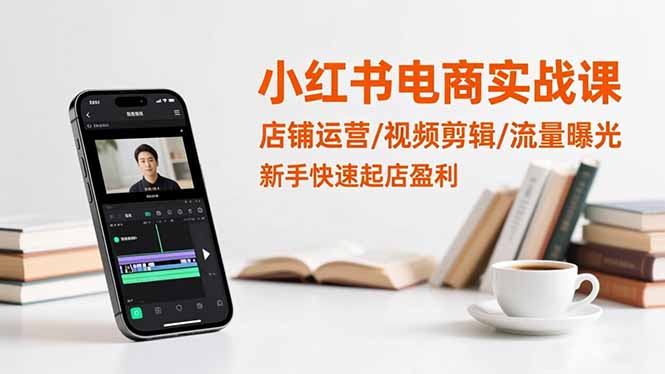 小红书电商实战课：店铺运营/视频剪辑/流量曝光，新手快速起店盈利-副业宝典