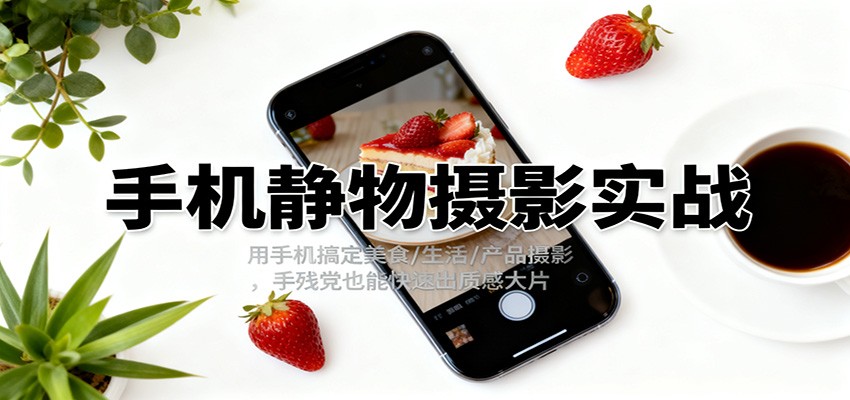 手机静物摄影实战，用手机搞定美食/生活/产品摄影，手残党也能快速出质感大片-副业宝典