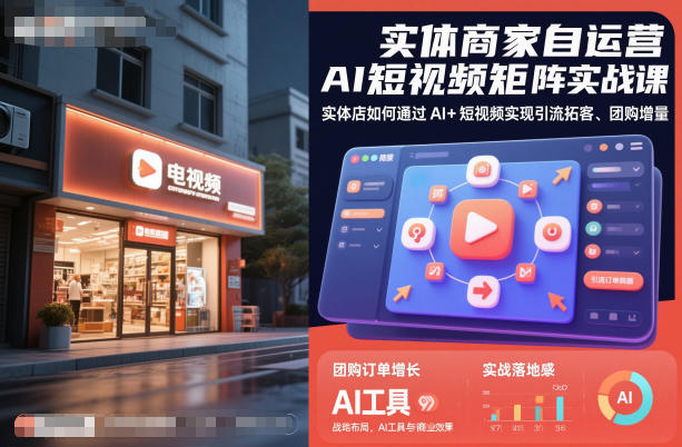 实体商家自运营AI短视频矩阵实战课，实体店如何通过AI+短视频实现引流拓客、团购增量-副业宝典