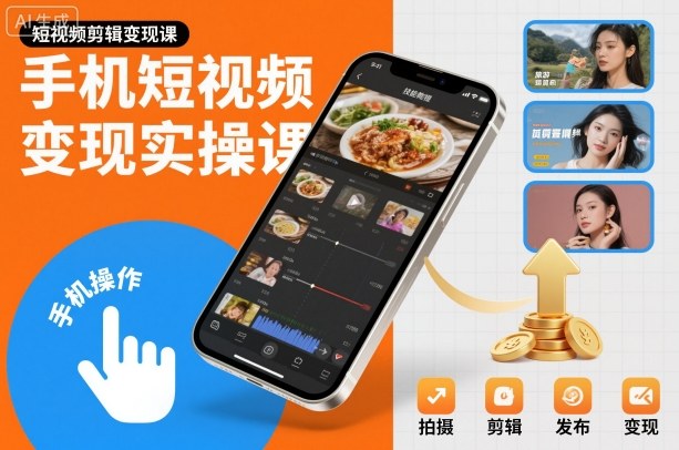 手机短视频变现实操课，短视频剪辑变现课-副业宝典