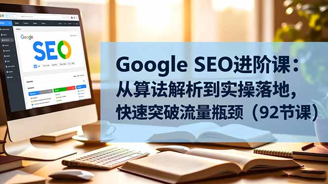 Google SEO进阶课：从算法解析到实操落地，快速突破流量瓶颈(92节课-副业宝典