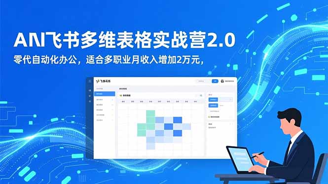 AI+飞书多维表格实战营2.0：零代码自动化办公，适合多职业月收入增加2万元-副业宝典