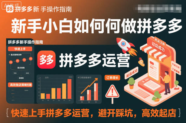 新手小白如何做拼多多，快速上手拼多多运营，避开踩坑，高效起店-副业宝典