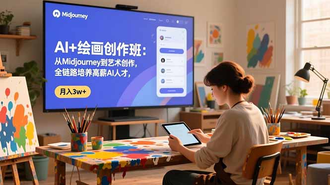AI+绘画创作班：从Midjourney到艺术创作，全链路培养高薪AI人才，月入3w+-副业宝典