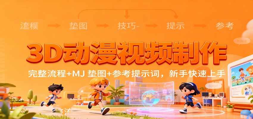 3D动漫视频制作，完整流程+MJ 垫图+参考提示词，新手快速上手-副业宝典