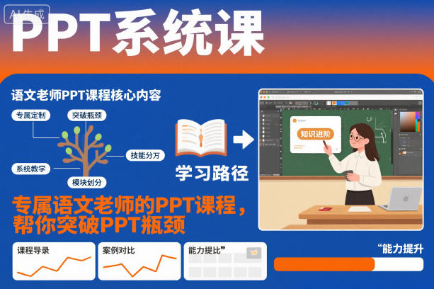 PPT系统课，专属语文老师的PPT课程，帮你突破PPT瓶颈-副业宝典