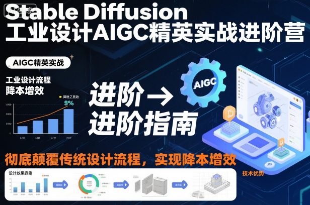 Stable Diffusion工业设计AIGC精英实战进阶营，彻底颠覆传统设计流程，实现降本增效-副业宝典
